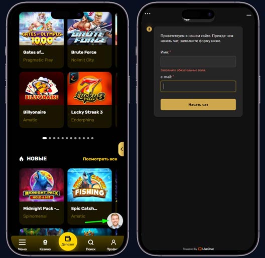 Ссылка на раздел техподдержки